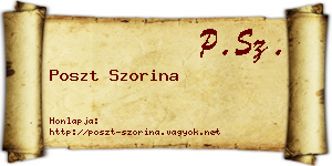 Poszt Szorina névjegykártya